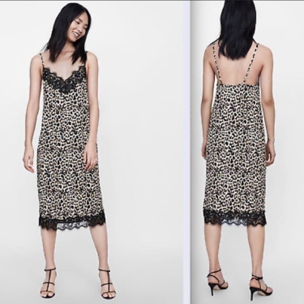 NWOT Zara leopard lace camisole dress